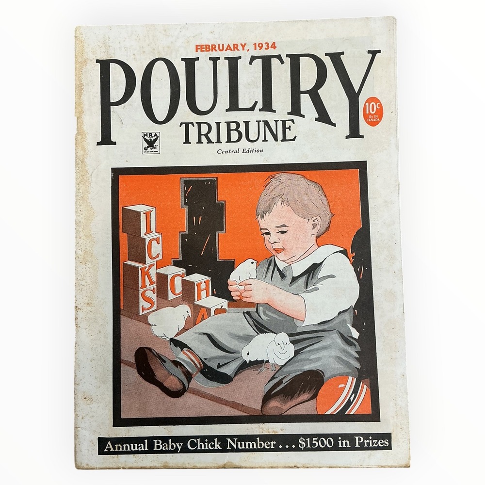 1934 Poultry Tribune February‎ Annual Baby Chick Number Farm Magazine Chicks
